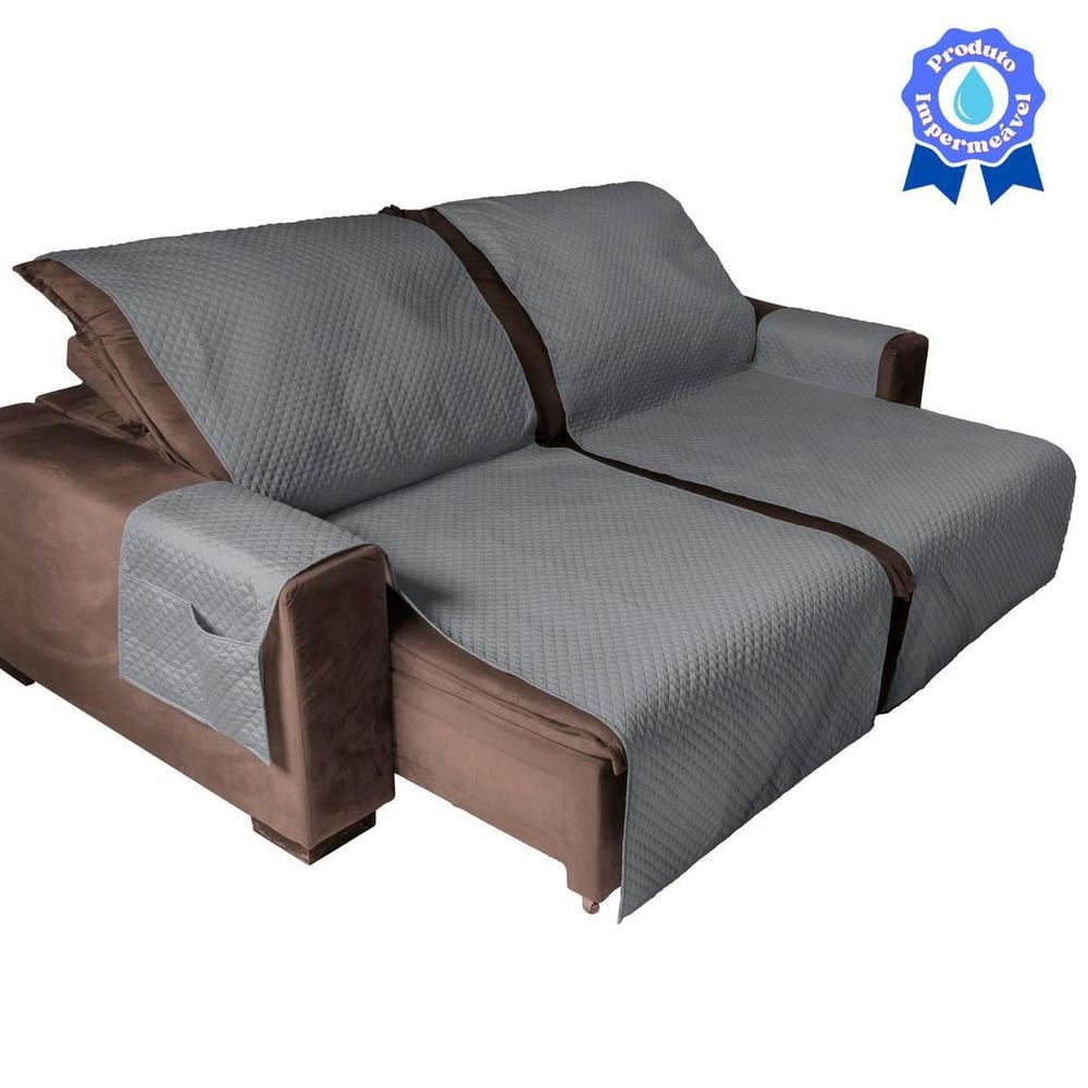 Manta Protetora De Sofá Cama Cor Cinza Impermeável 1,80M