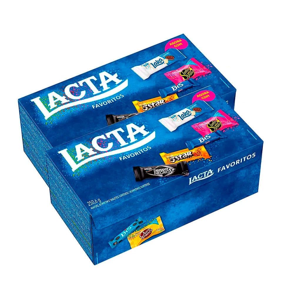Kit 2 Bombons Lacta Favoritos Caixa 250,6g