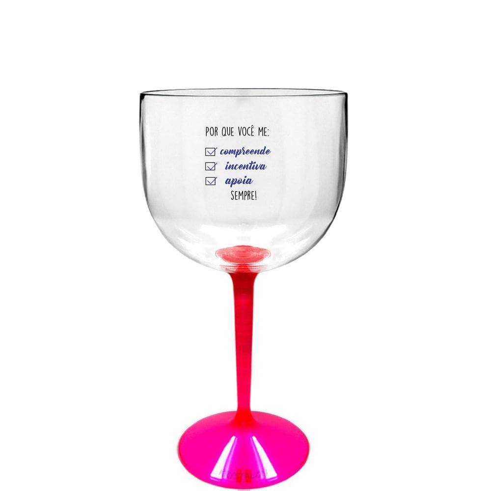 Taça Gin Bicolor Rosa Para Dia Dos Namorados