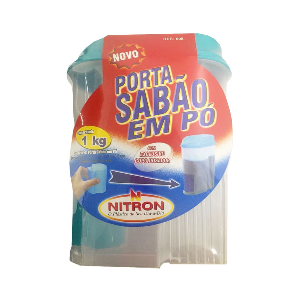Porta sabão em pó com copo dosador