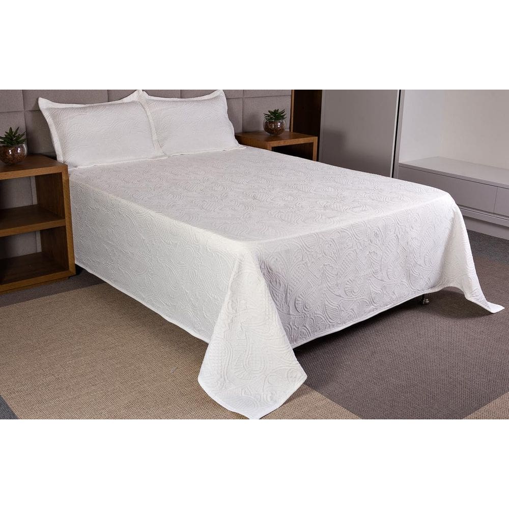 Cobre Leito Colcha Branca Kit Montblanc Memory Solteiro