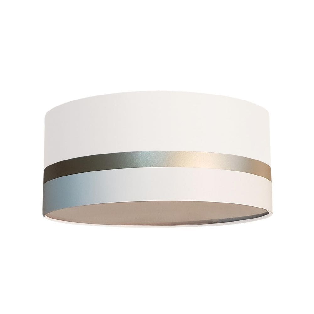 Plafon Bronze 30x15 Branco | Tecido Algodão | LED 15W