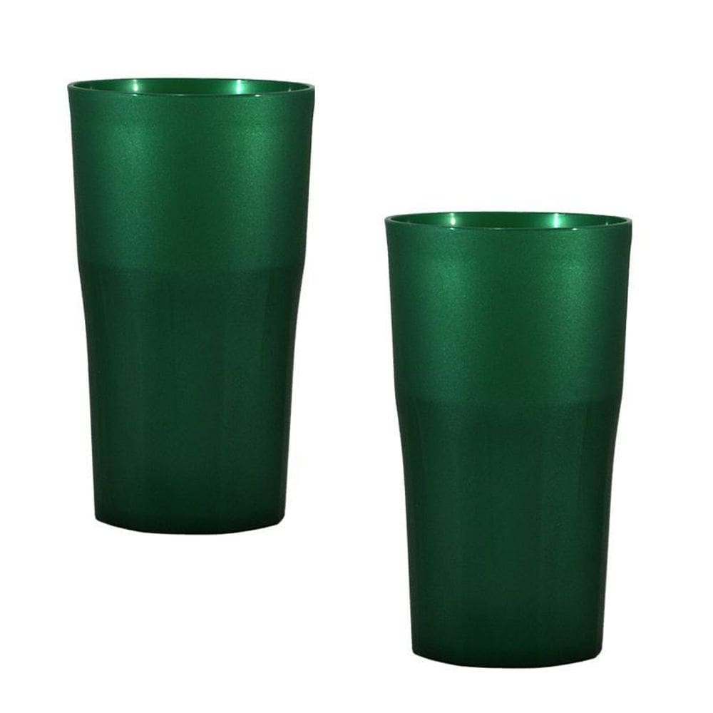 Kit 2 Copos Roma Verde 360Ml Plástico Premium