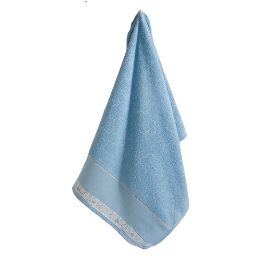 Toalha De Banho Para Bordar Baby Kids Chuva De Amor Azul
