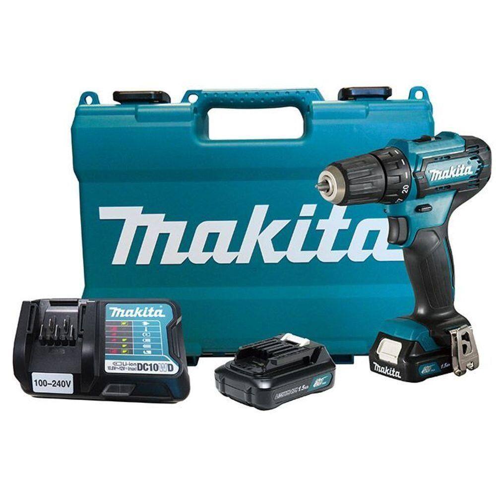 Parafusadeira Furadeira 10mm Sem Fio 12V Com 2 Baterias Carregador Maleta Df333dwye Makita
