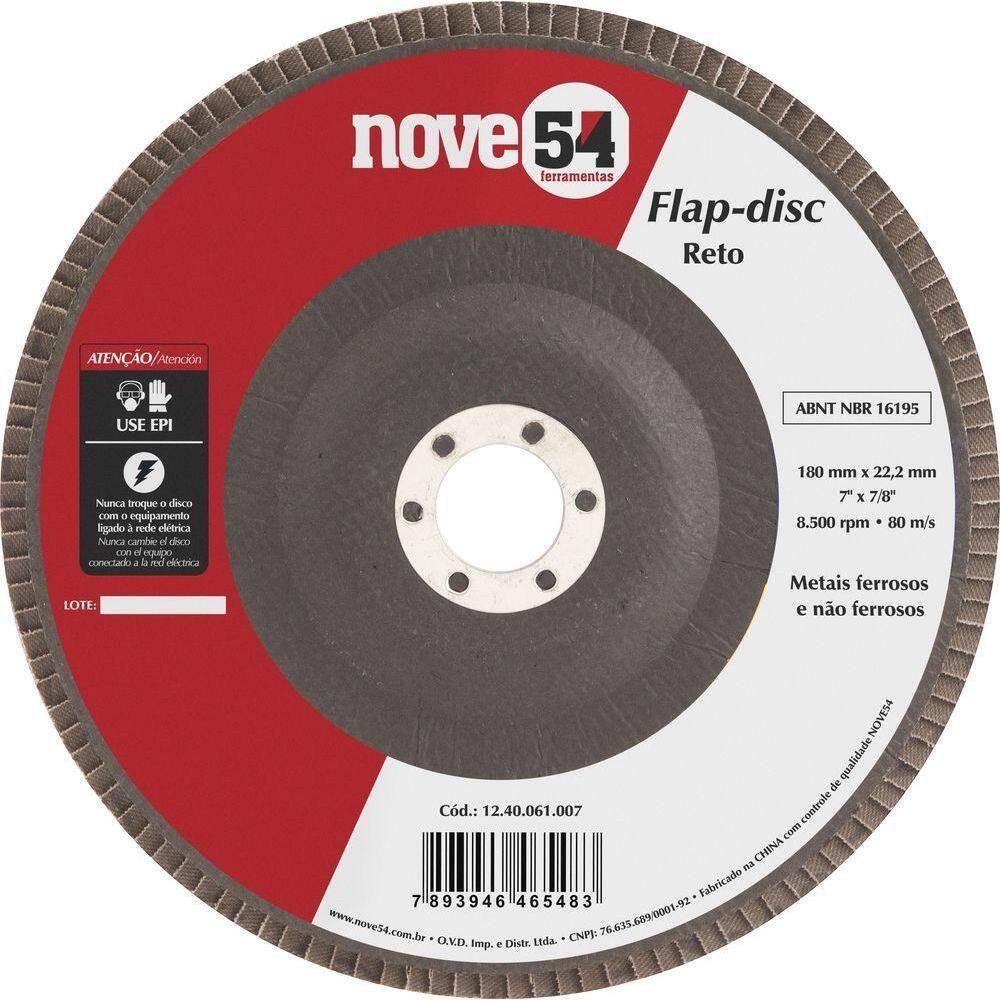 Flap Disc 7” G50 Costado Fibra Reto Para Aço Carbono Nove54