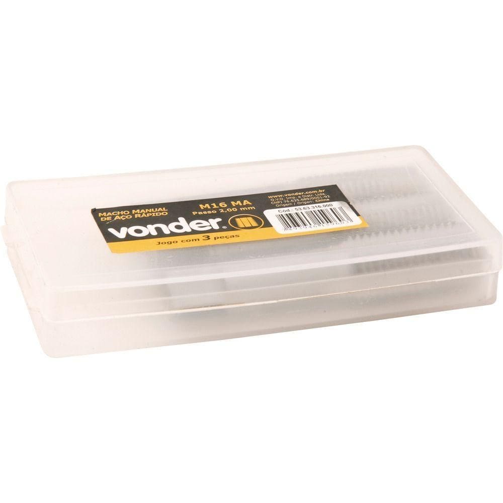 Macho Manual Aço Rápido M10,00x1,50 2 Peças Din 352 - Vonder