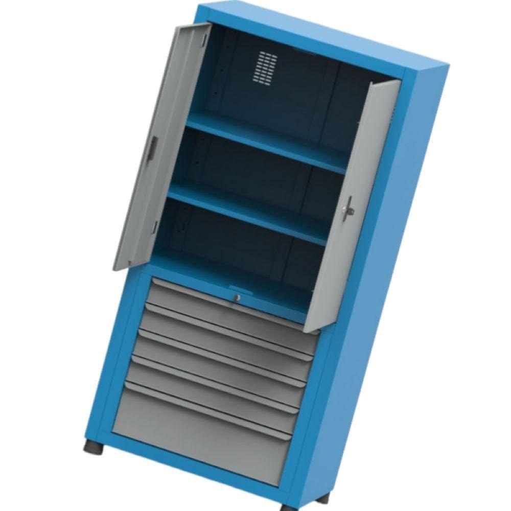 Armário Médio Com 2 Prateleiras Reguláveis E 6 Gavetas M Arm018 Cmb