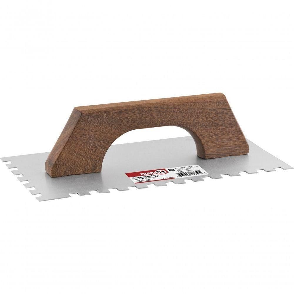 Desempenadeira Aço Dentada 12,0x39,0cm Cabo Total Madeira Fe