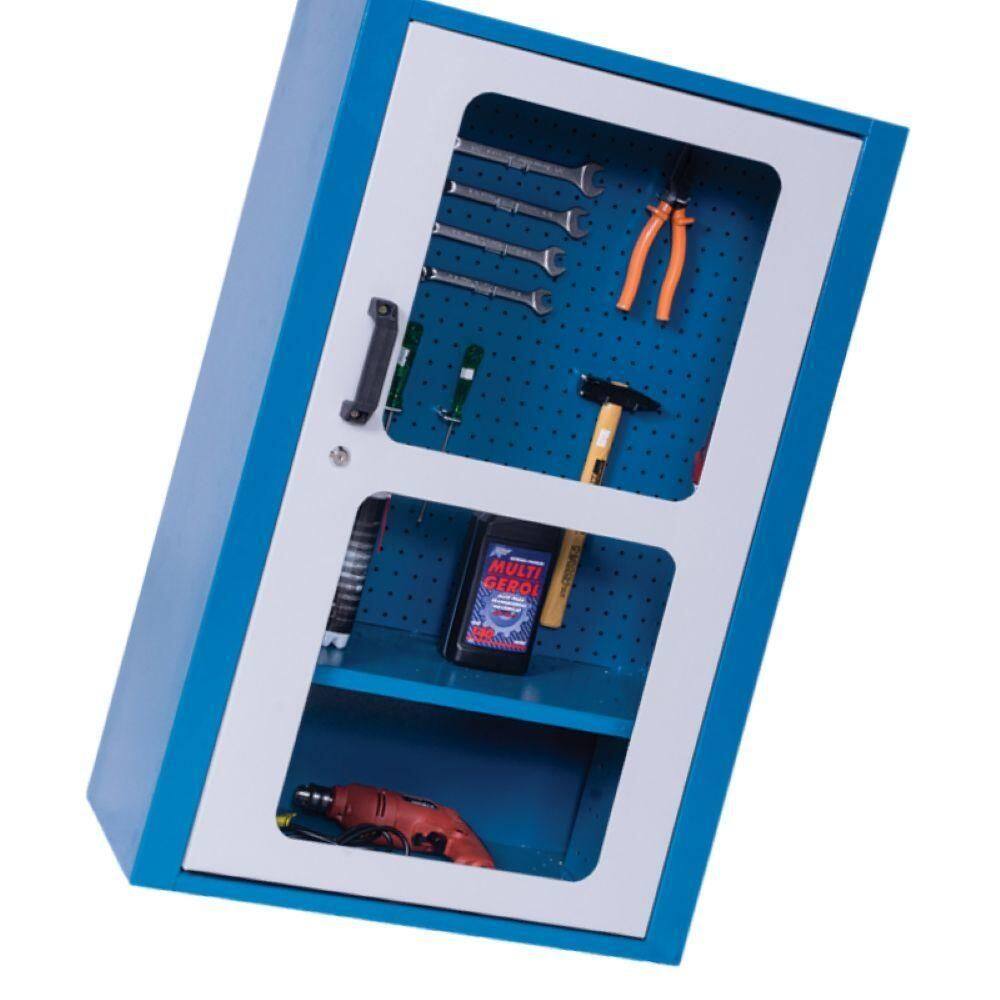 Armário Com 1 Prateleira Painel Perfurado E Visor De Acrílico Arm030a Cmb