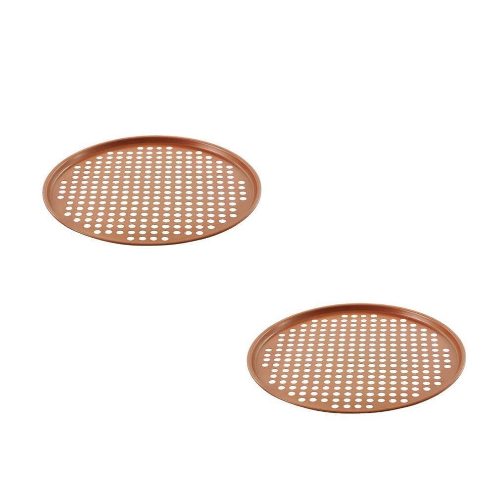 Forma De Pizza 2  Duas  Unidades Cor Cobre