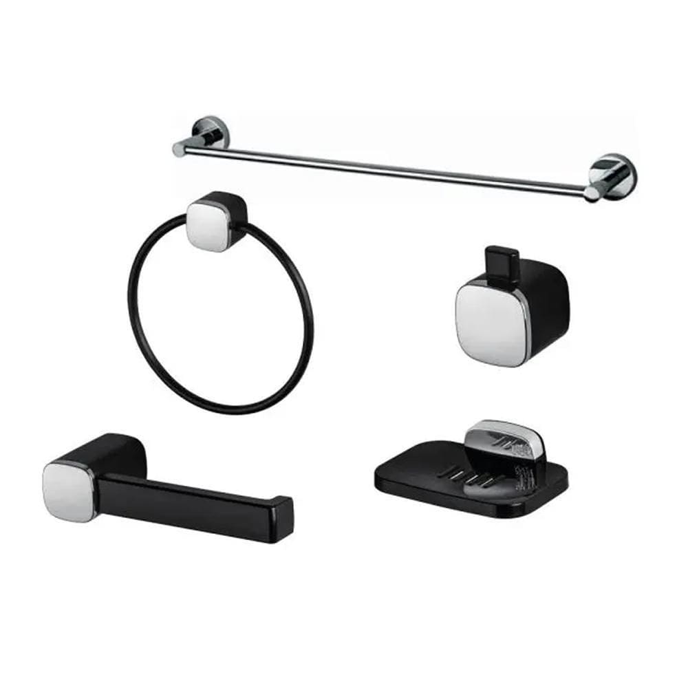 Kit 5 Peças Acessórios Para Banheiro Tivoli Abs 5042 Herc