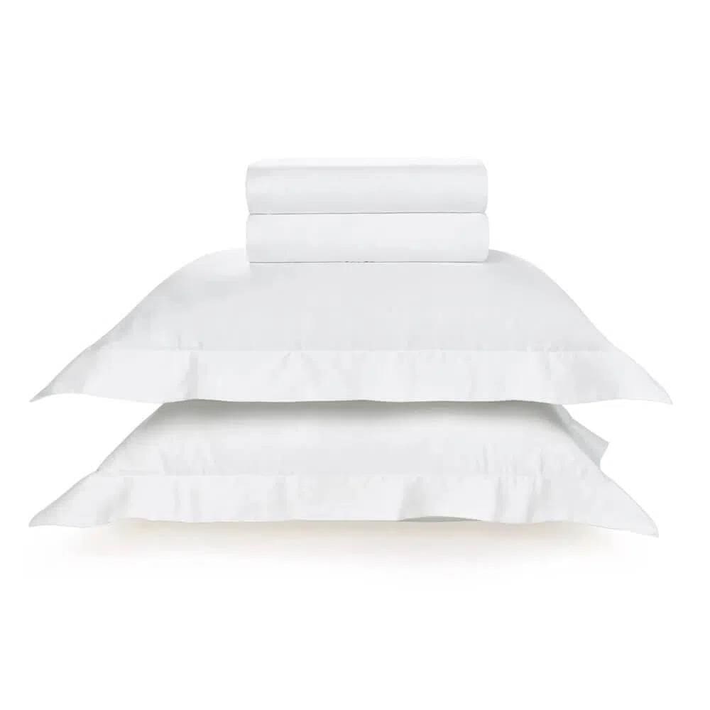Jogo De Cama Casal 270 Fios Estampado - Karsten Branco