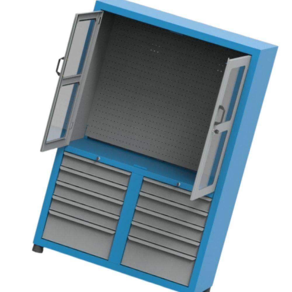Armário Com 10 Gavetas Painel Perfurado E Visor De Acrílico Arm010a Cmb