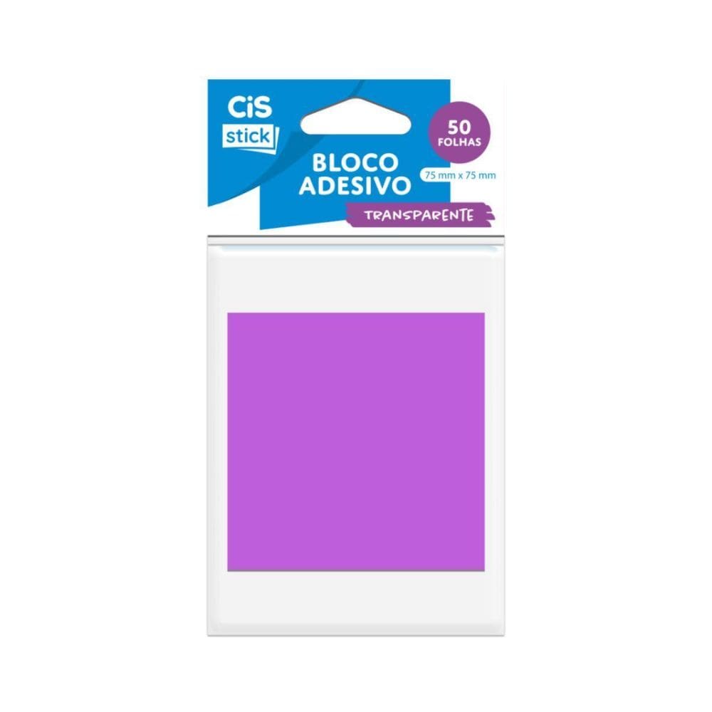 Bloco Transparente 75 x 75 mm 50 Folhas