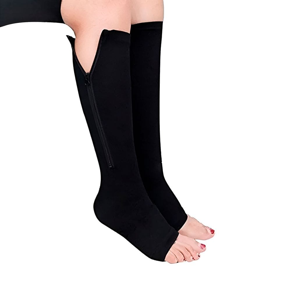 Meia Compressão Esportiva 3/4 para Panturrilha Preta S,M