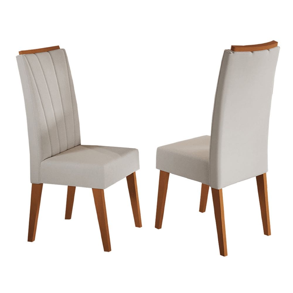 Conjunto com 2 Cadeiras Estofadas Veludo Sala de Jantar Sofia Viero