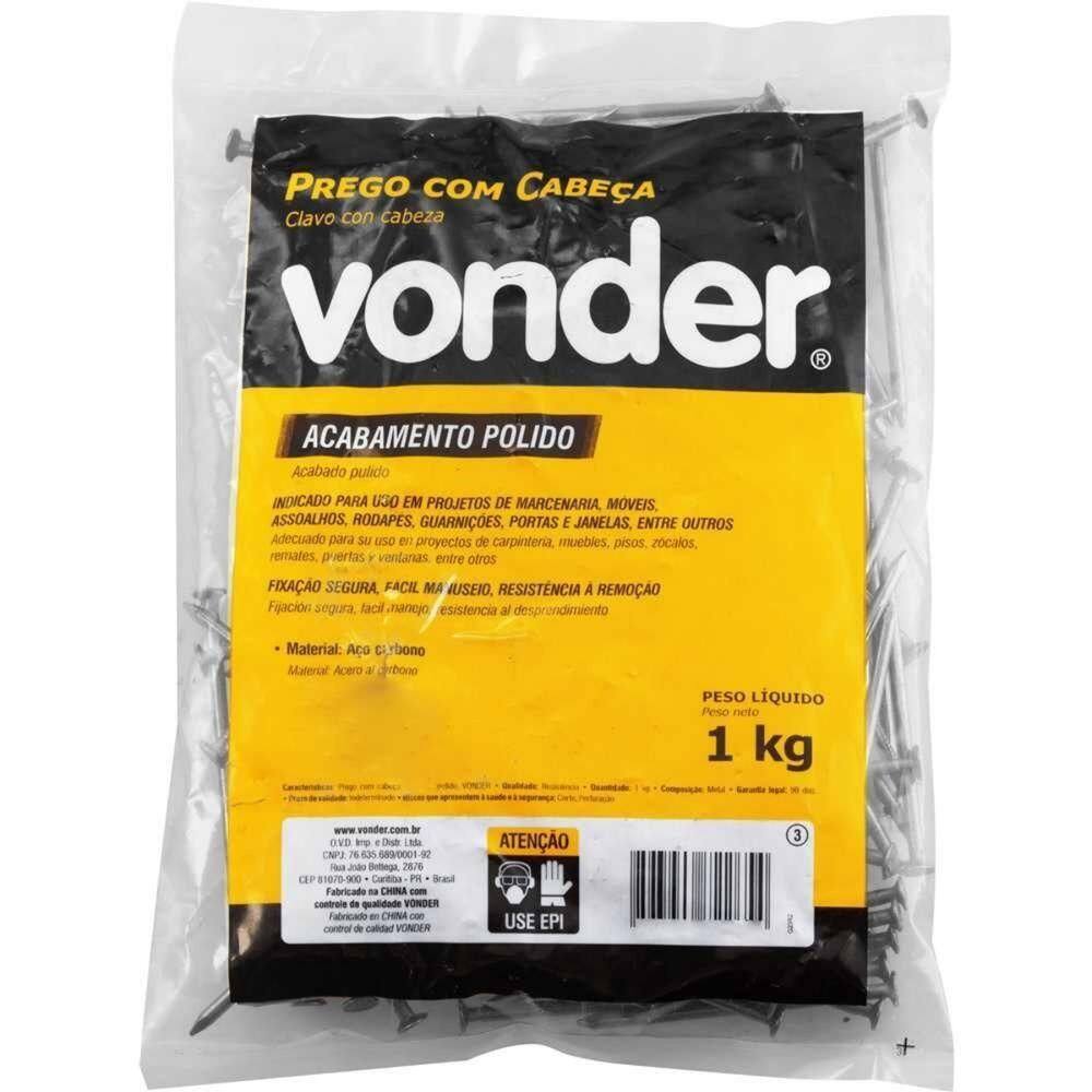 Prego Com Cabeça 19 X 36 (3,1-4 X 9) Polido 1 Kg Vonder