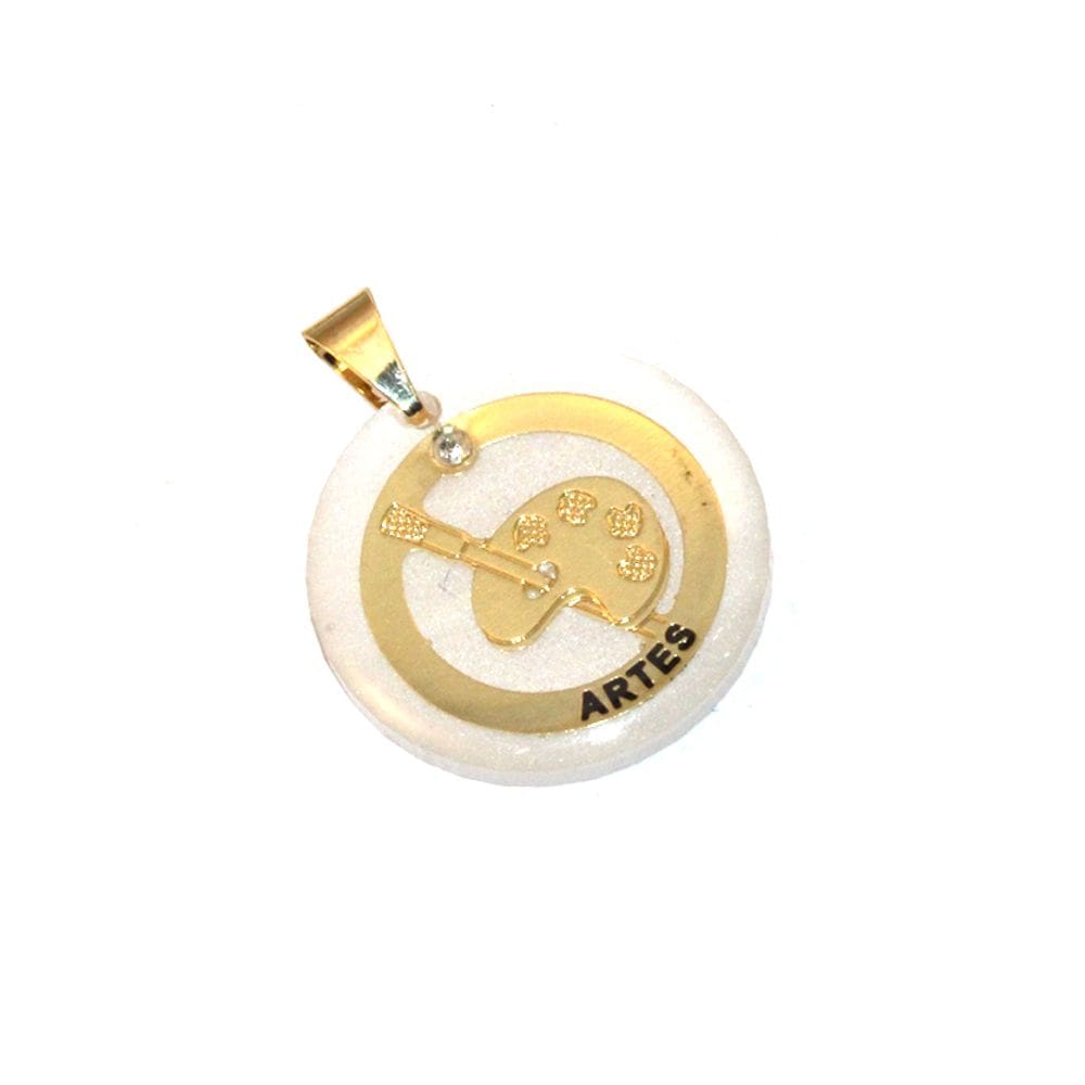 Pingente Artes Pintura Pintor Folheado Ouro 18k