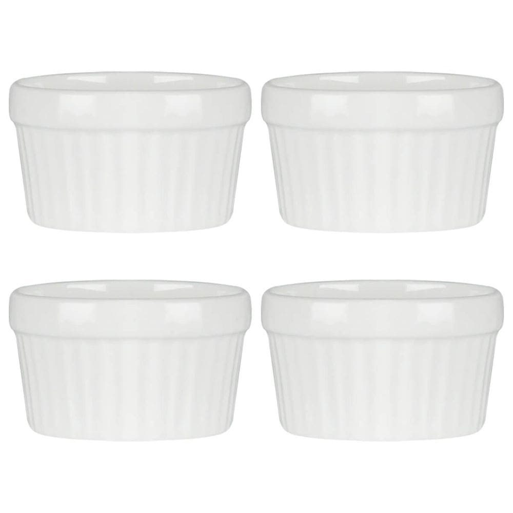 4 Ramekin De Porcelana Classic Branco 6Cm X 4Cm Lyor