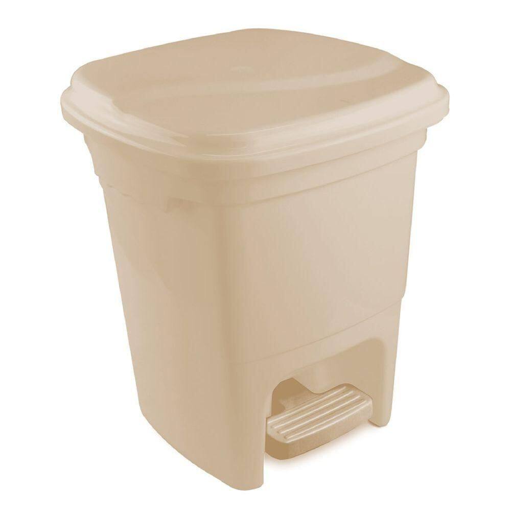 Lixeira Plástica Com Pedal 15l - Plasvale Nude