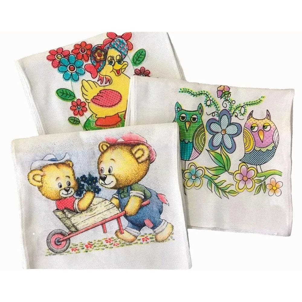 Pano De Prato Com Bainha Estampado 62X41 - 50 Unidades