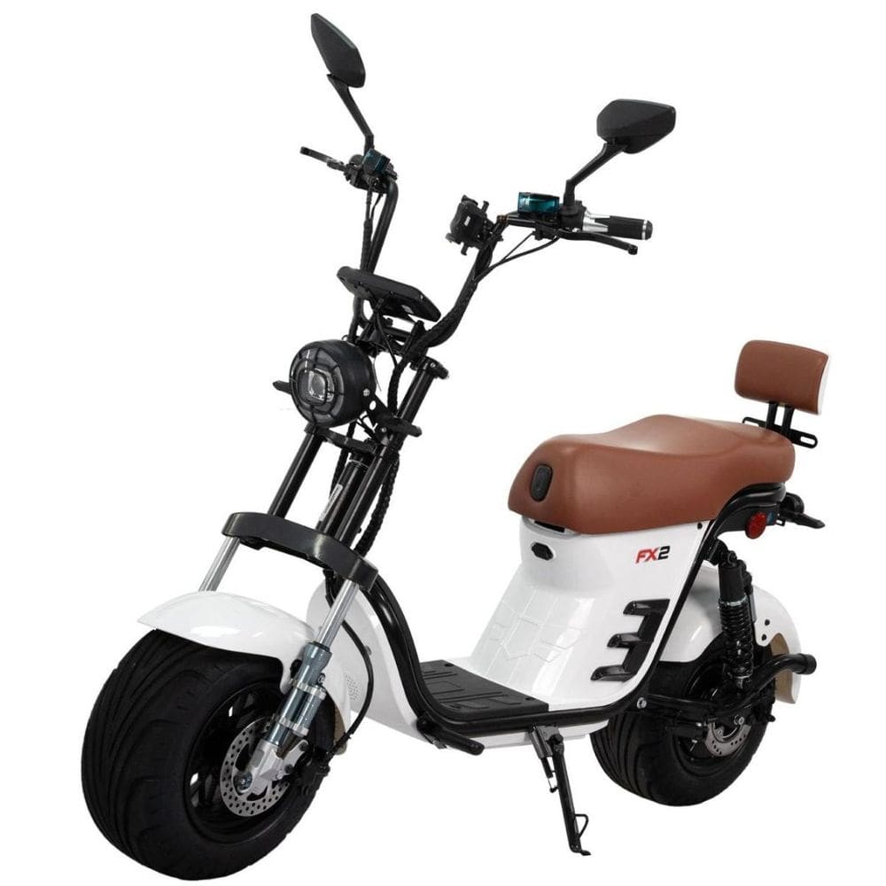 Bicicleta Elétrica Scooter Freio a Disco 1000W 60V Lítio FX2 Branca Duos