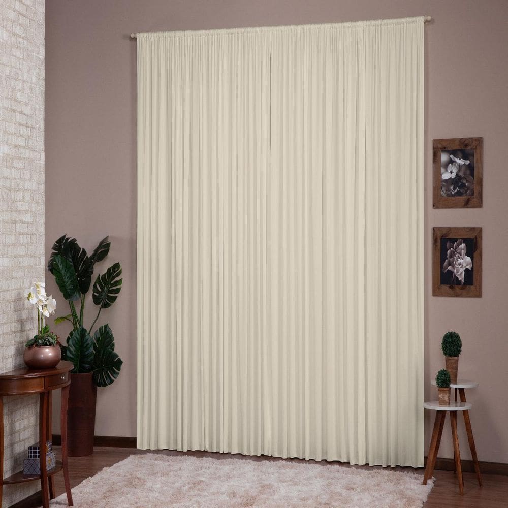 Cortina Para Decoração Sala Quarto 5,00X2,80 Palha