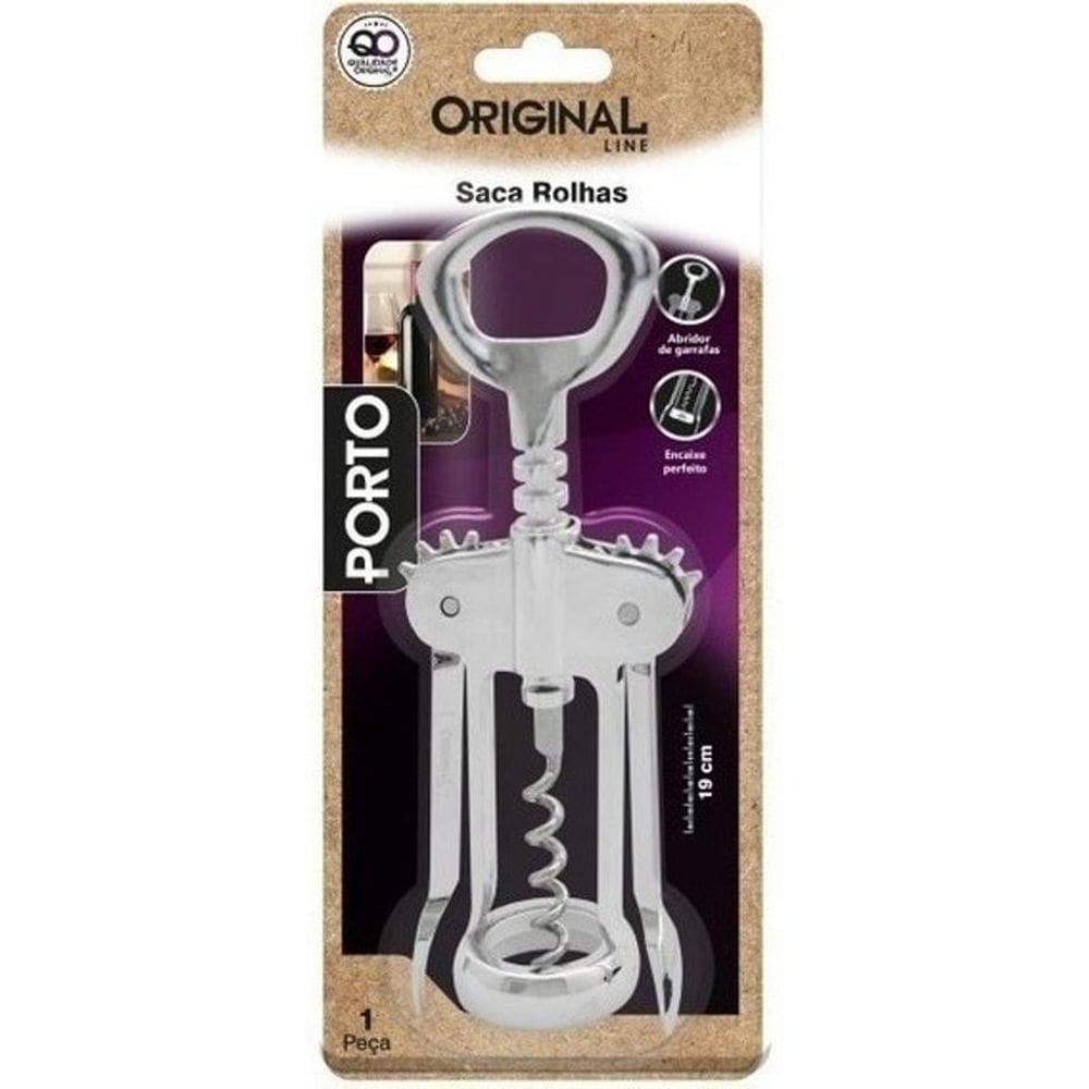 Saca Rolhas Abridor Garrafa De Vinho Inox Premium