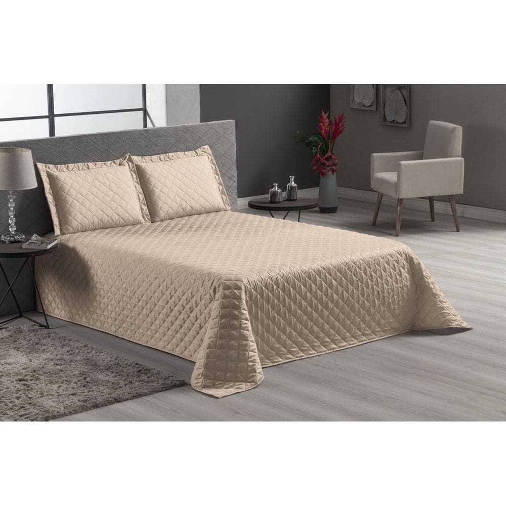 Jogo De Cama Queen Veneza Luxo 4 Peças Cáqui