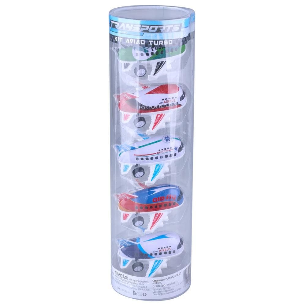 Kit Avião Turbo com 5 Unidades Play&Fun