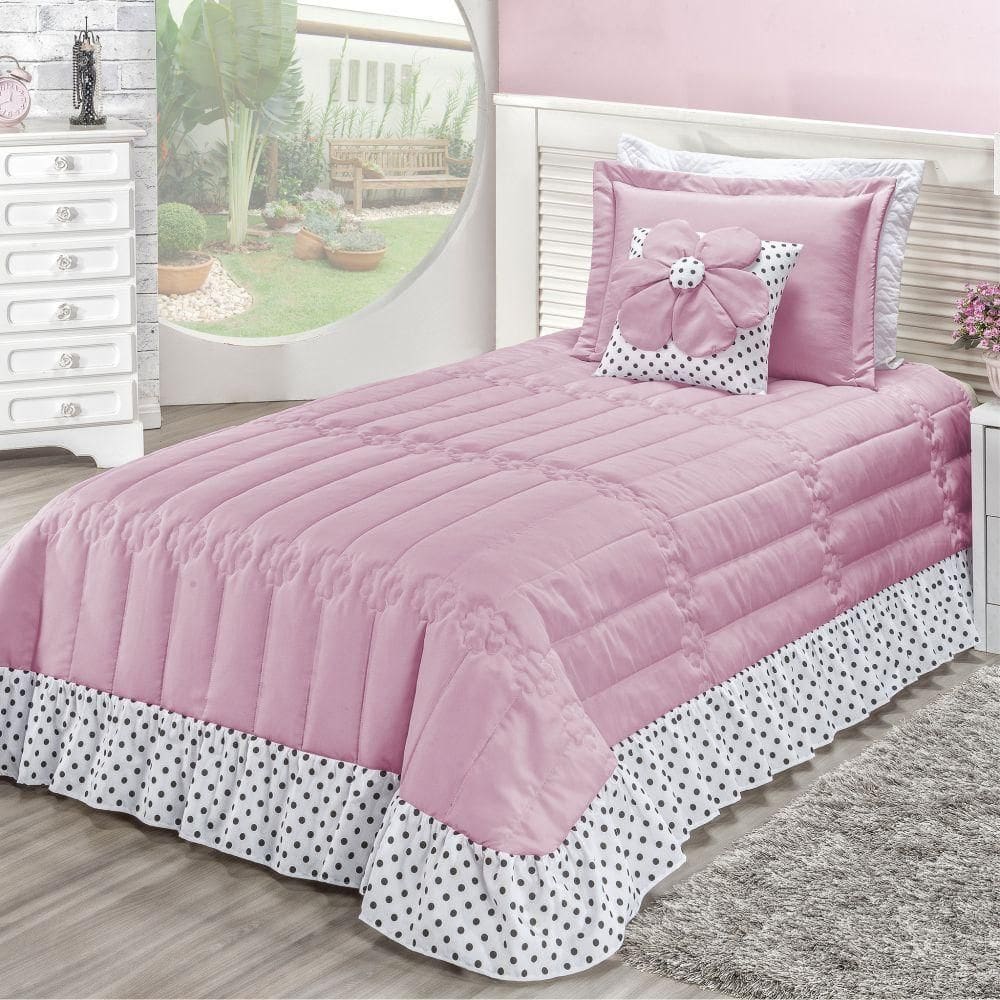 Cobre Leito Solteiro Casa Show 4 Peças - Nina