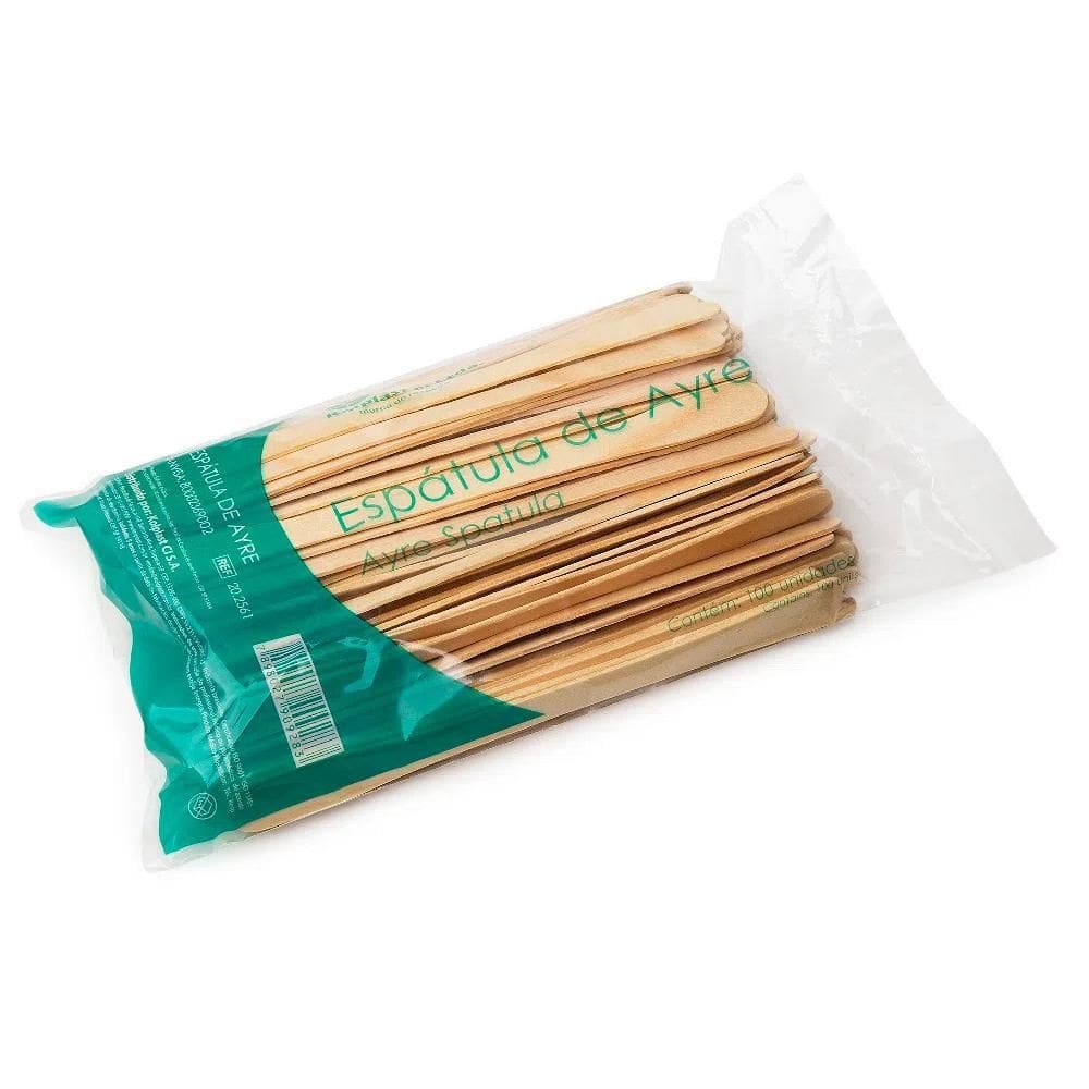 Espátula De Ayre De Madeira Kolplast - Pacote 100 Unidades