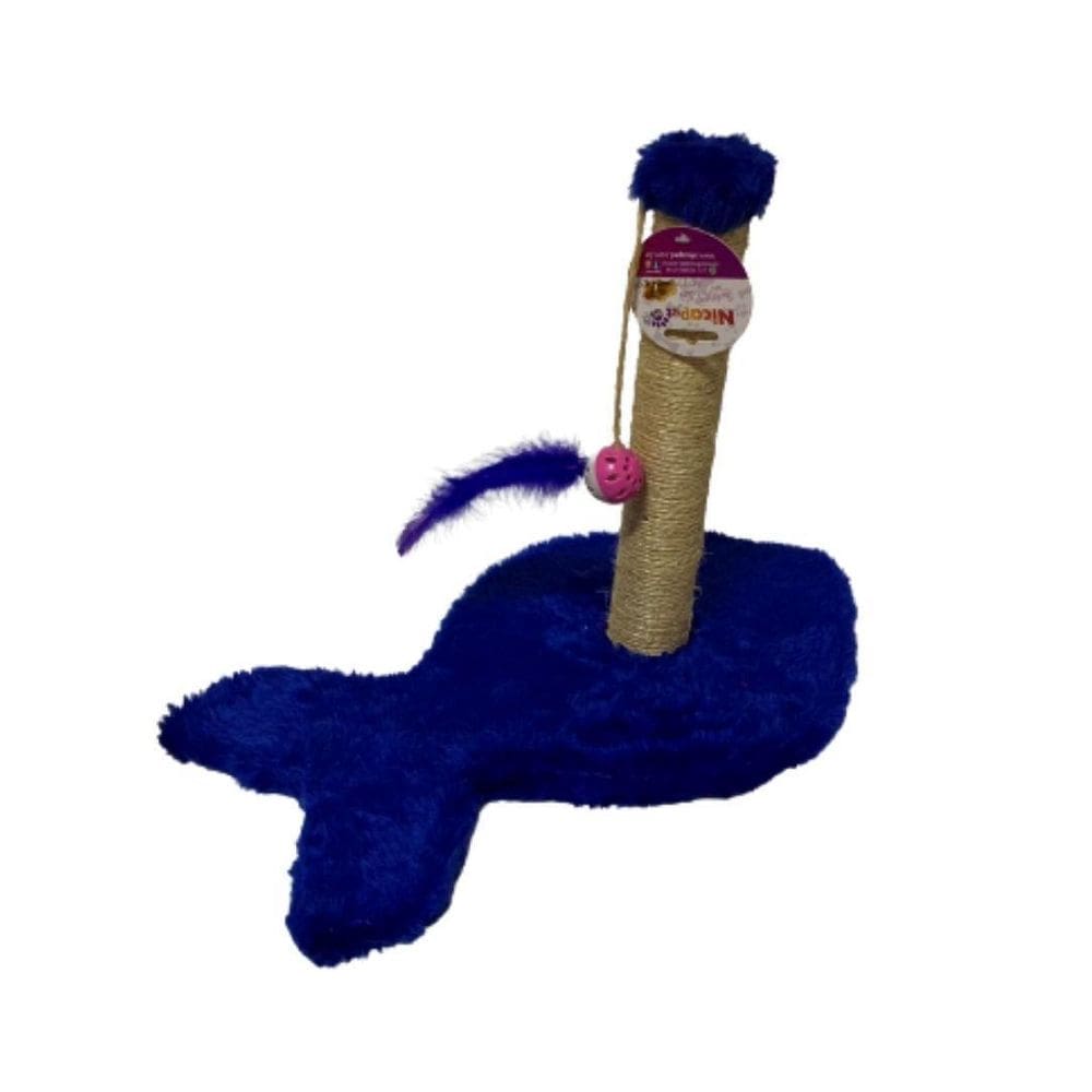 Arranhador Torre Para Gatos Com Bola Pena - Azul.