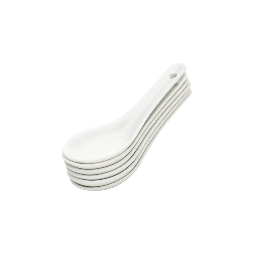 Conjunto 6 Colheres Porcelana Finger Food Branco 12X13X4,5Cm