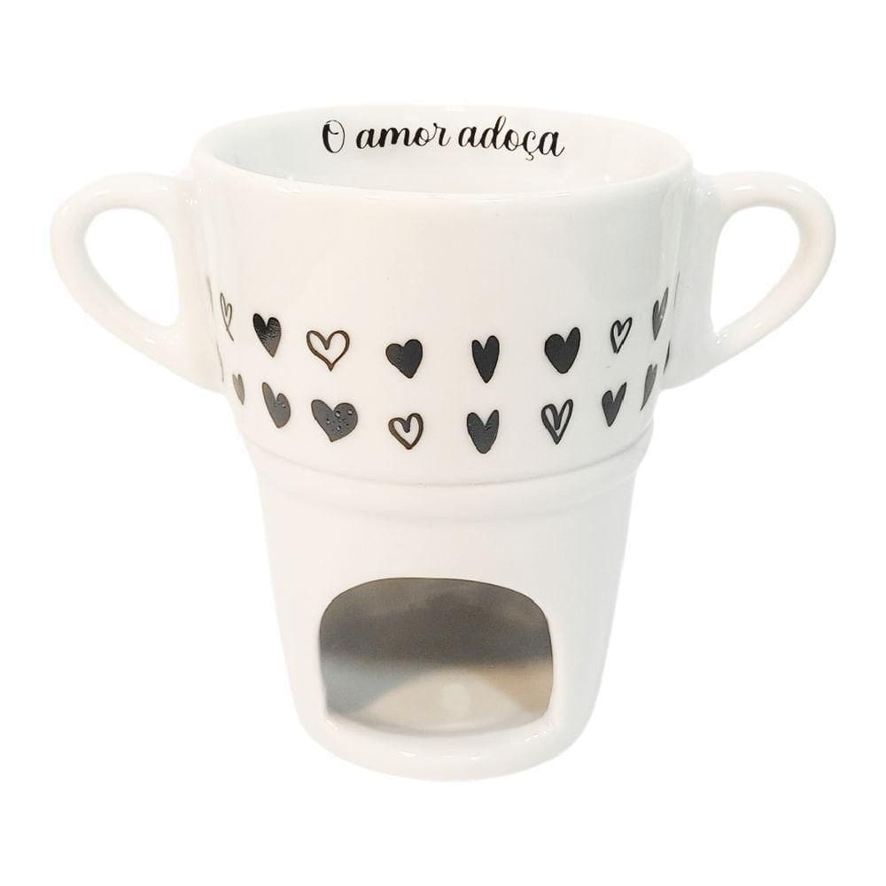 Caneca Fondue 250ml Coração Preto