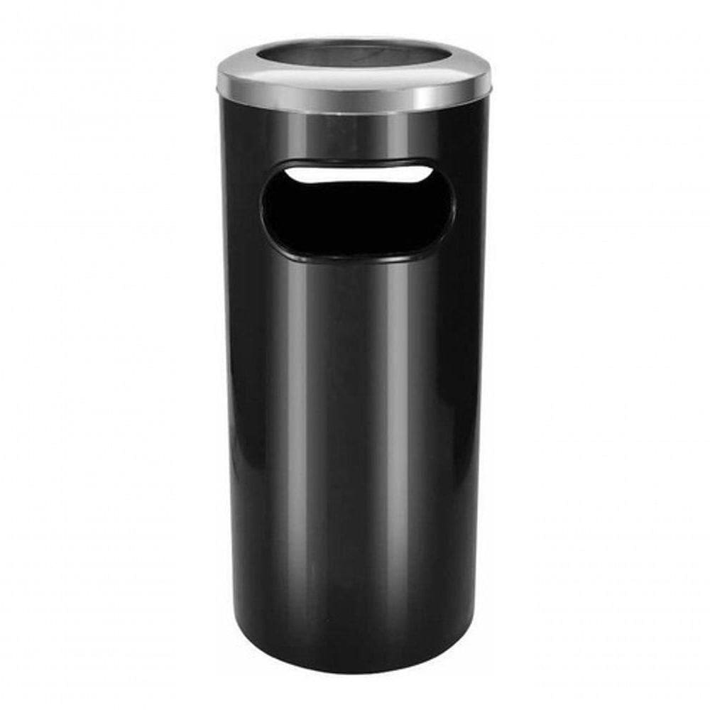 Cinzeiro Lixeira Plástico Com Aro Em Aço Inox 50l