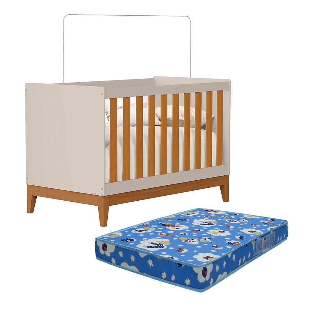 Berço Americano Mini Cama Flip com Colchão Baby Physical - Reller Móveis