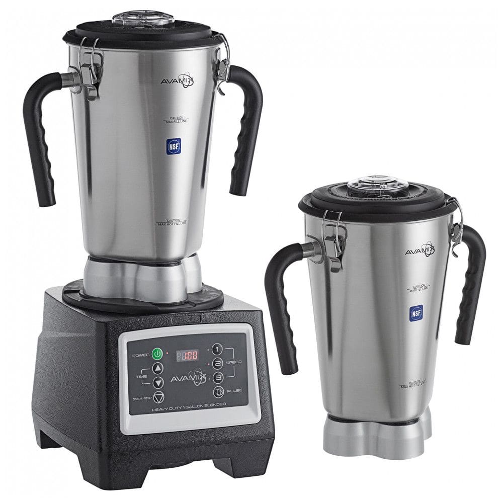 Liquidificador Industrial de Alimentos em Aço Inoxidável de 3,78 Litros AvaMix BX1GRGT2J com Temporizador e 2 Recipientes