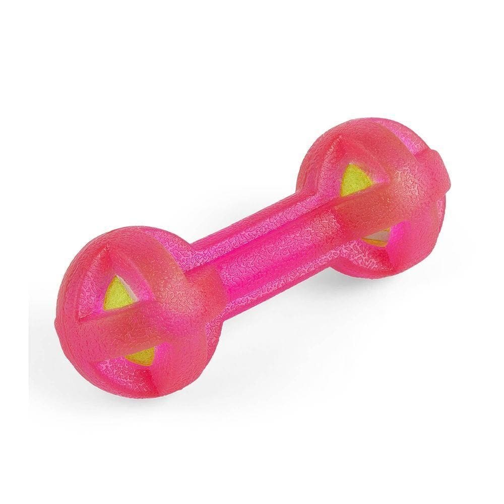 Brinquedo Pet De Borracha Osso Plasvale Rosa