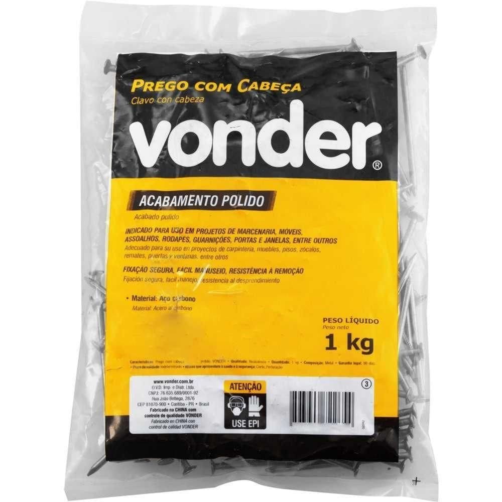 Prego Com Cabeça 15 X 21 (2 X 13) Polido 1 Kg Vonder