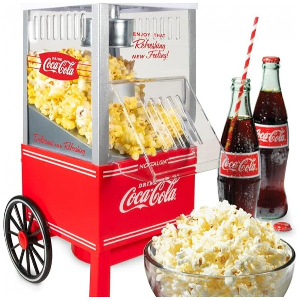 Pipoqueira Elétrica Coca Cola até 12 Xícaras de Pipoca com Medidor, 110v, NOSTALGIA Vintage, Vermelho