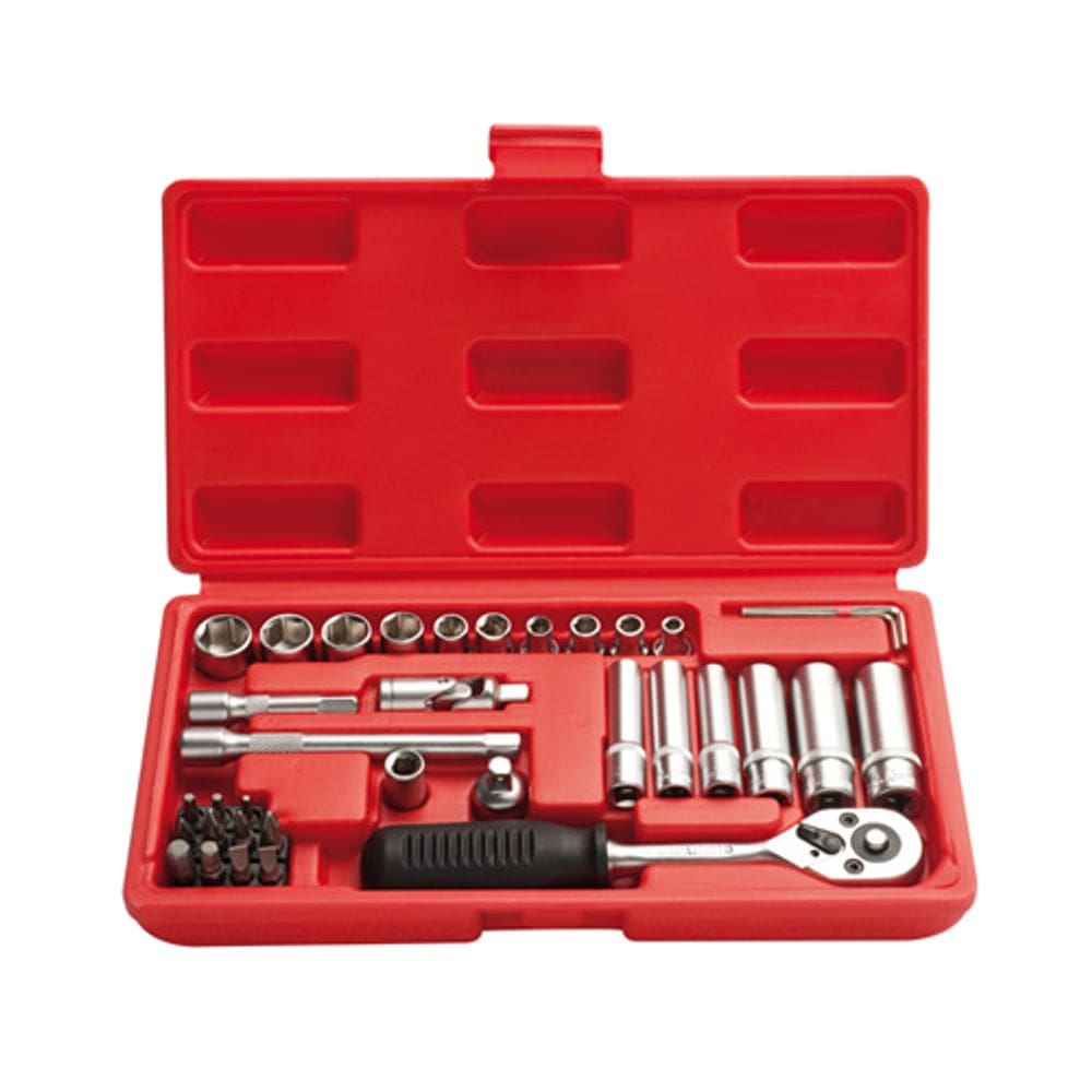 Soquete jogo com 36 peças 1/4” cromo vanadio 9DU - Eda