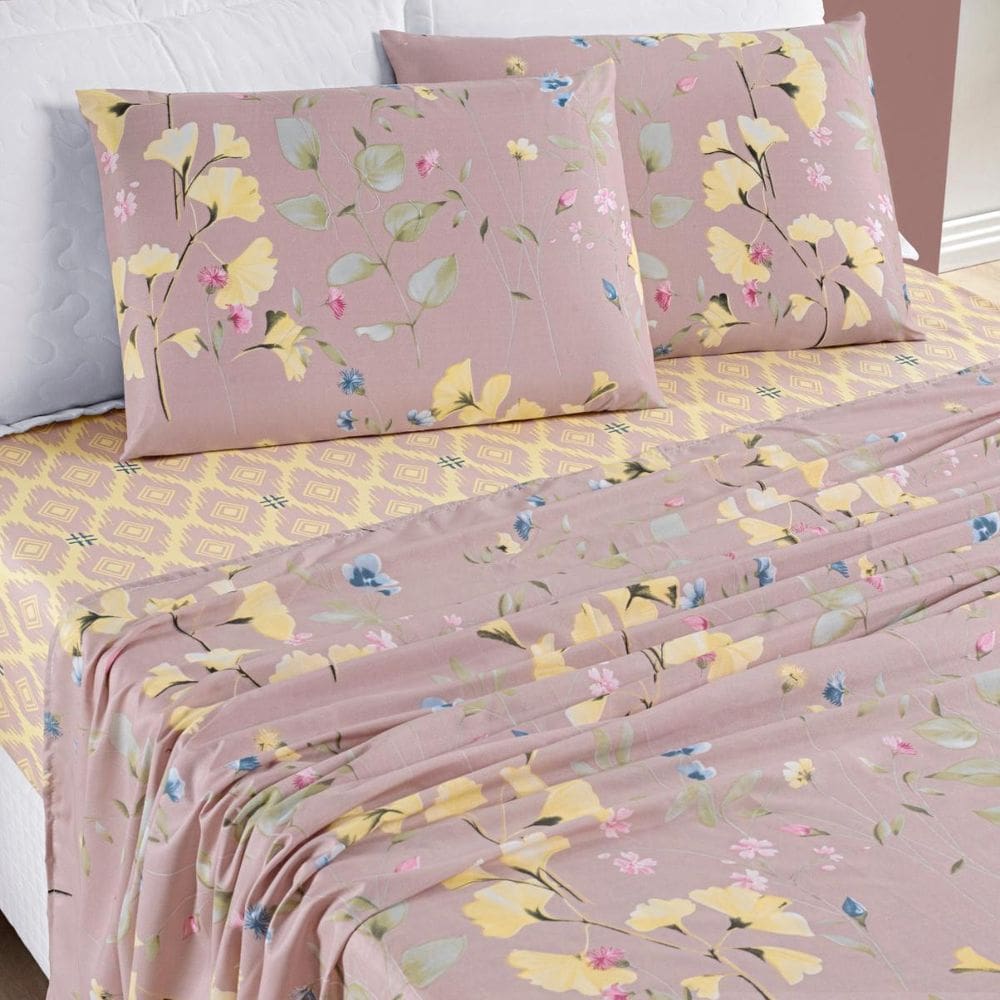 Jogo Cama Casal King Size Florença 200 Fios Estampado 04