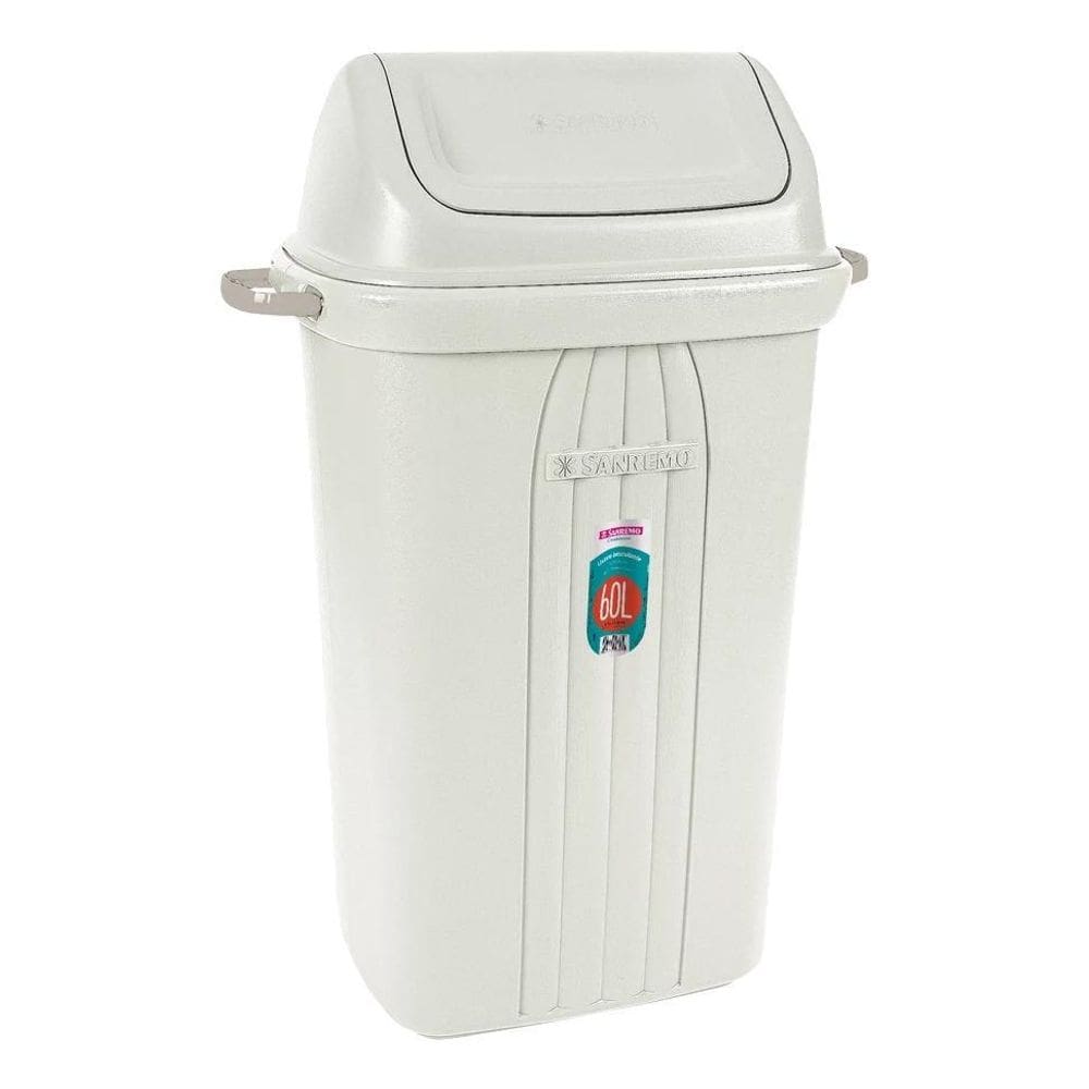 Lixeira Sanremo Em Plástico Resistente 60 Litros Kit 6
