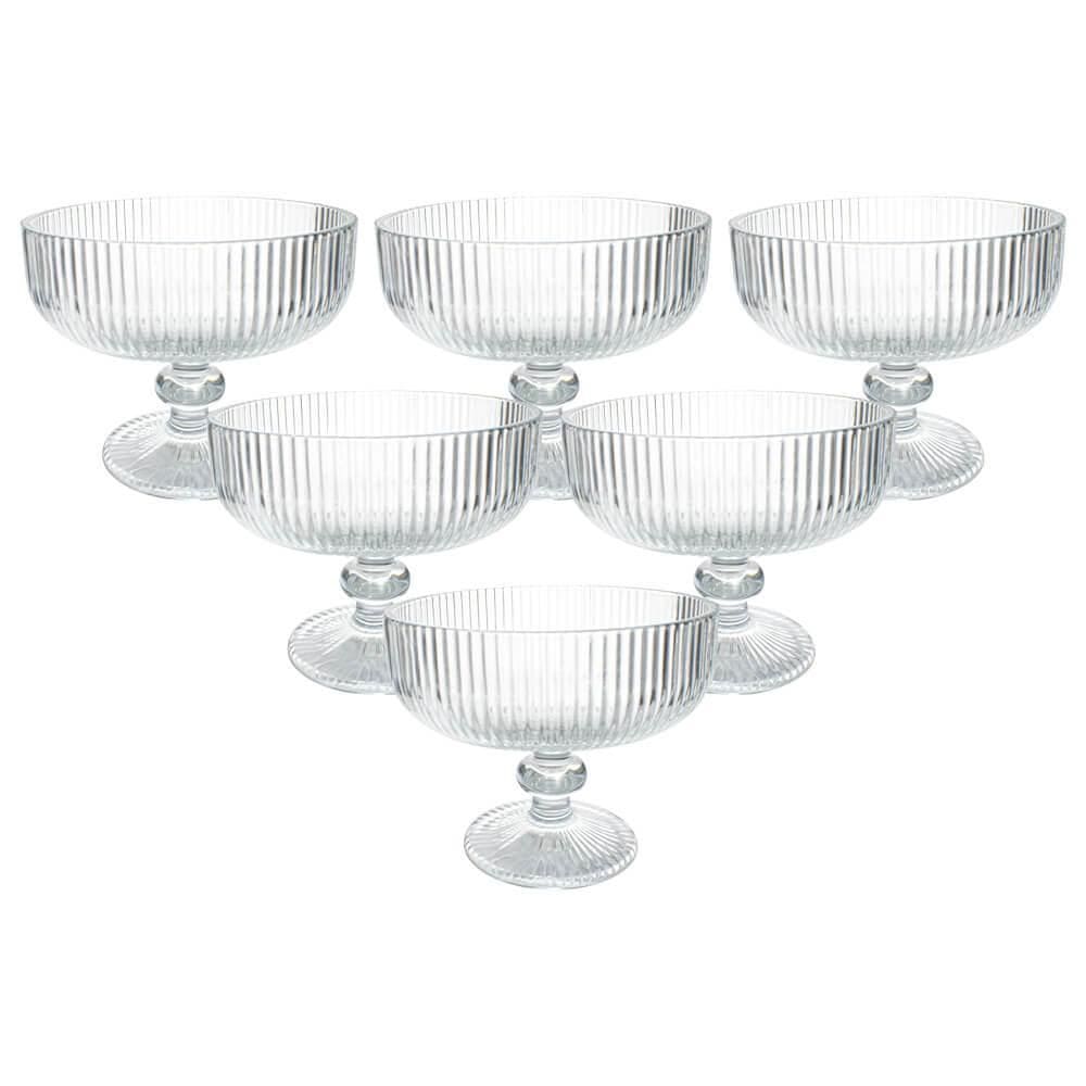 Taças Sobremesa Vidro Transparente 310mL - Hauskraft  6 Pçs