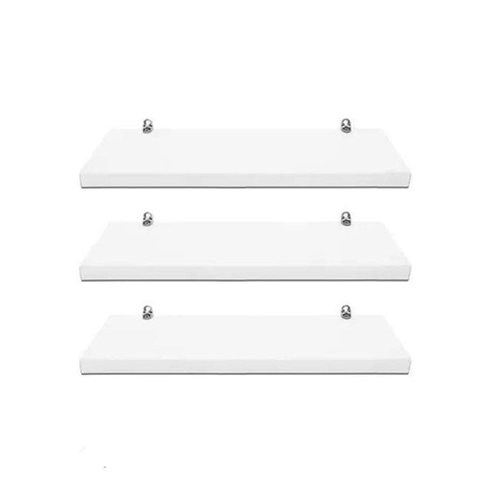 Kit 3 Prateleiras Mdf Suporte Invisível - Decoração - Branco