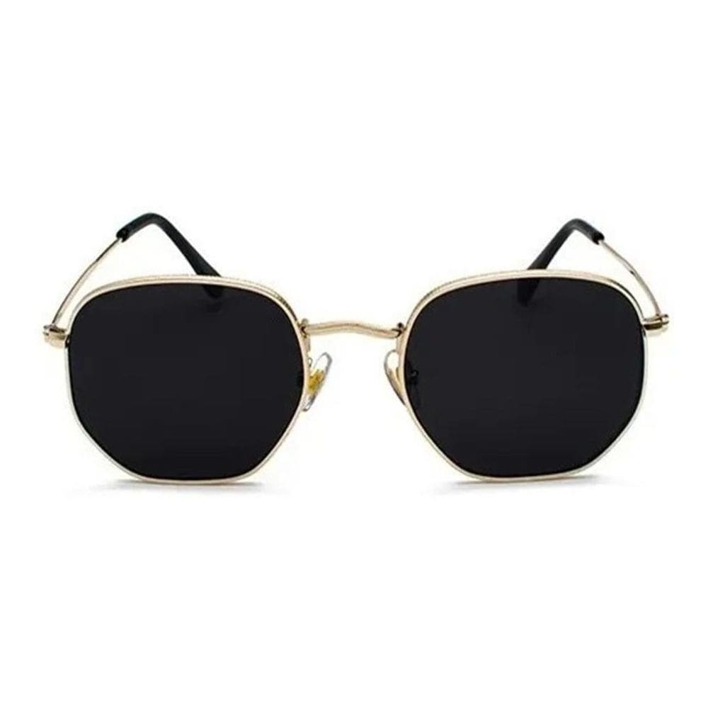 Óculos Hexagonal Unissex Ótima Qualidade Lente Preta