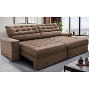 Sofá Retrátil e Reclinável 3,00m Molas Ensacadas Max Spring. Velusoft Cama inBox