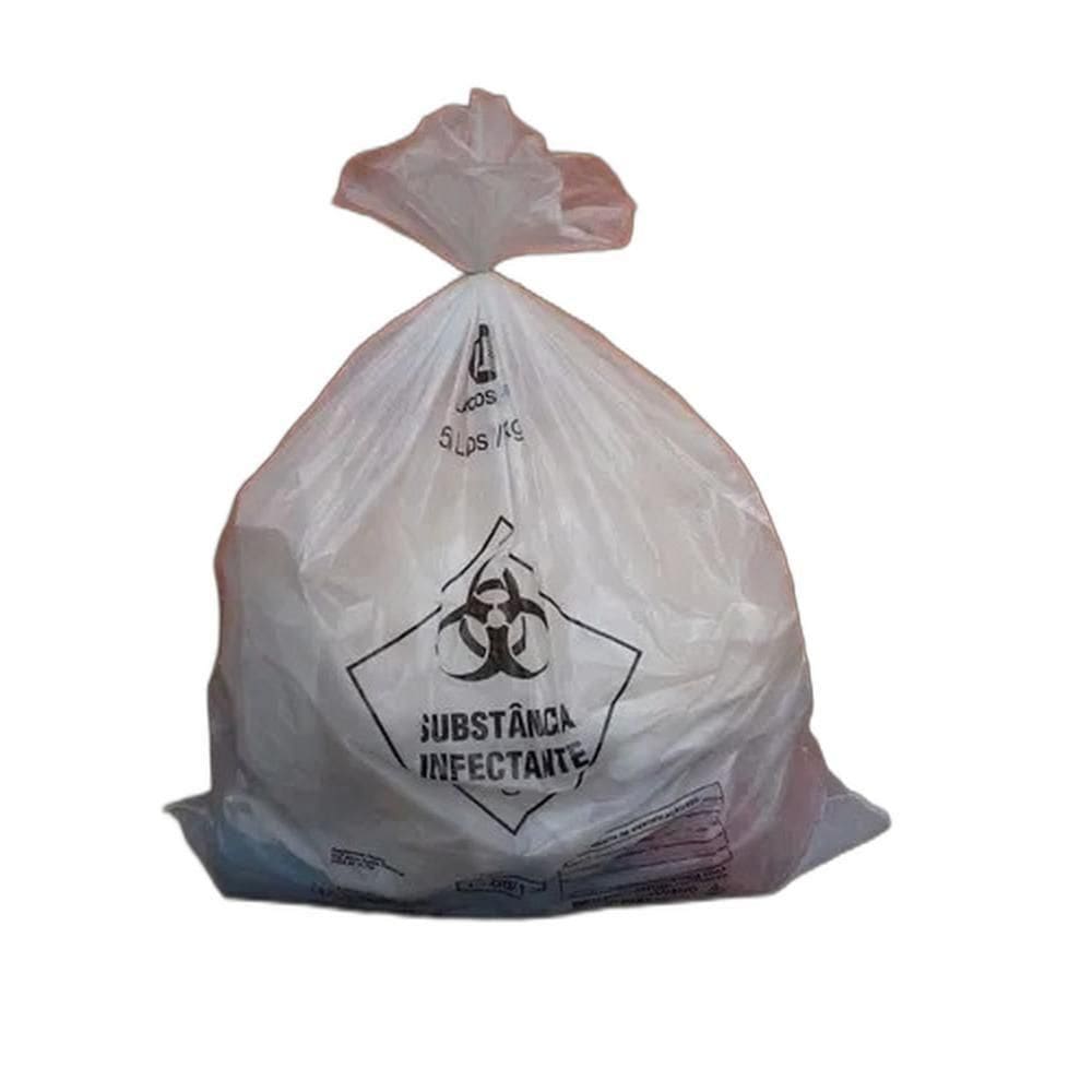 Saco De Lixo Infectante 50 Litros Branco - 100 Un